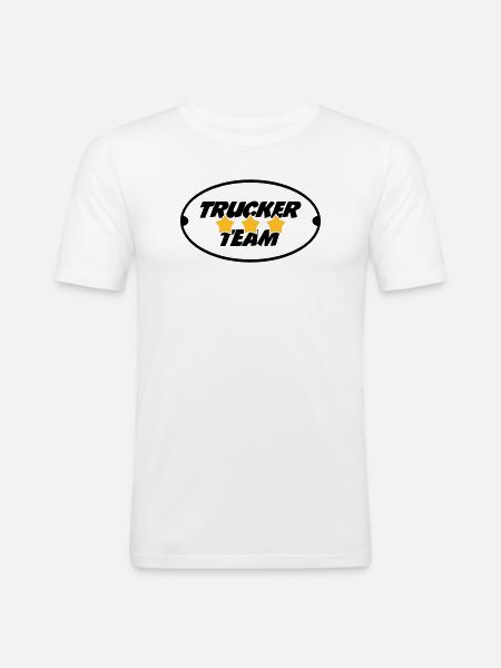 Trucker Team - T-shirt près du corps Homme - blanc