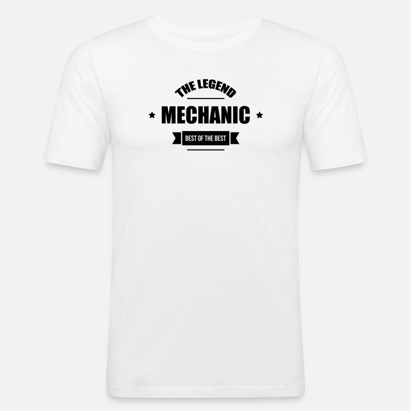 Mechanic - Männer Slim Fit T-Shirt - Weiß