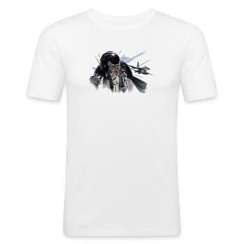 Fighter pilot - T-shirt près du corps Homme - blanc - Devant - Nik (191cm)