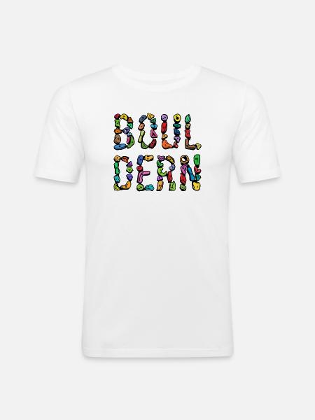 Bouldering boulder climbing scripture mountaineering - Men's Slim Fit T-Shirt - white
