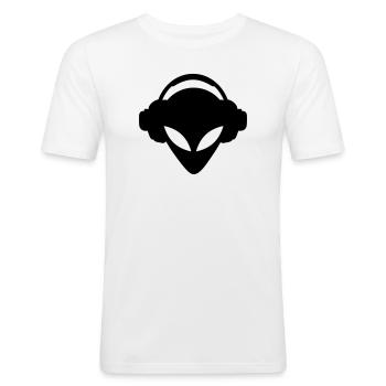 dj - Men's Slim Fit T-Shirt - white - Front - Nik (191cm)