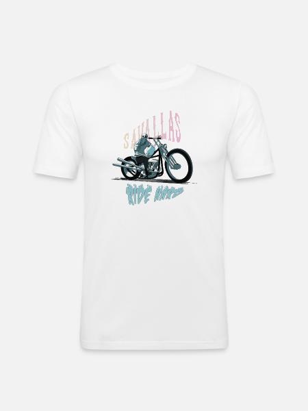 Raide Hard dark background - Männer Slim Fit T-Shirt - Weiß