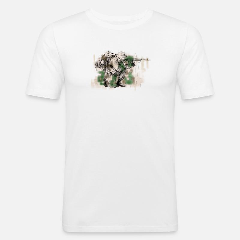 Special Forces - Männer Slim Fit T-Shirt - Weiß