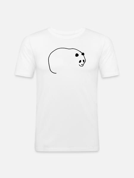 Lignes Panda - T-shirt près du corps Homme - blanc
