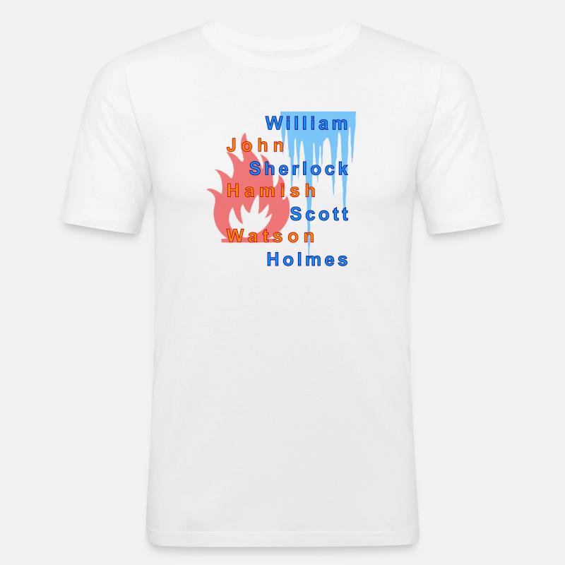 Feuer und Eis - Männer Slim Fit T-Shirt - Weiß