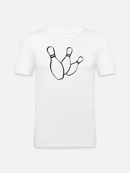 bowling kegelclub - Männer Slim Fit T-Shirt - Weiß
