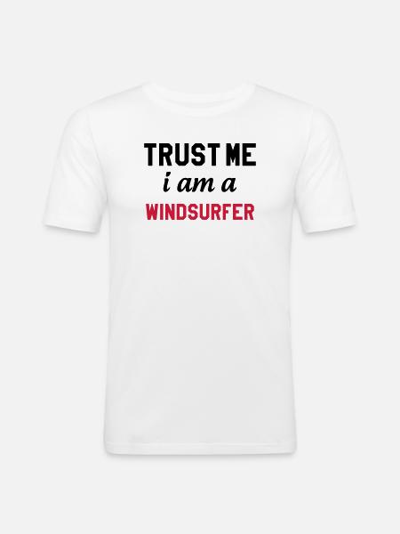 Windsurfen / Windsurfer / Windsurf / Windsurfing - Männer Slim Fit T-Shirt - Weiß
