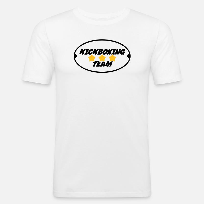 Kickboxen / Kickboxing / Kickboxer / Kick Boxing - Männer Slim Fit T-Shirt - Weiß