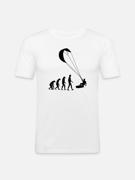 Kiteboarding / Kitesurfing / Kitesurf / - T-shirt près du corps Homme - blanc