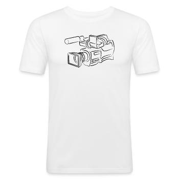 camera film - Männer Slim Fit T-Shirt - Weiß - Vorne - Nik (191cm)