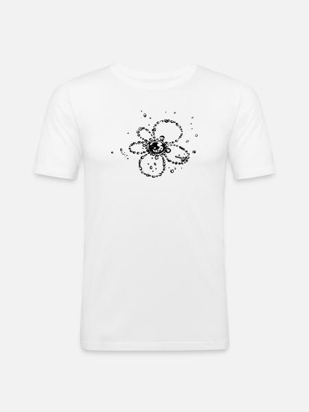 Water splash, Flower of water drops. - Men's Slim Fit T-Shirt - white