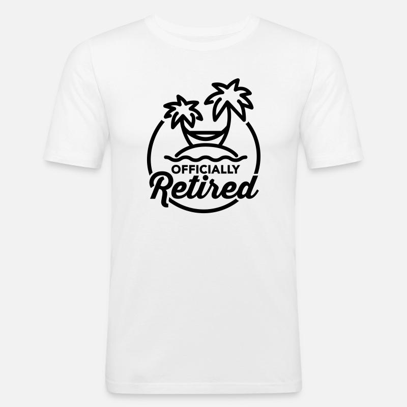 Officially retired - Männer Slim Fit T-Shirt - Weiß