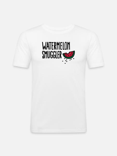 Watermelon smuggler - Men's Slim Fit T-Shirt - white