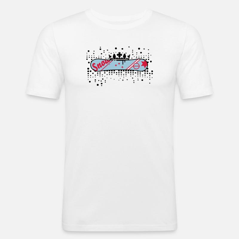 Snowboard mit Krone Snowboard King - Männer Slim Fit T-Shirt - Weiß