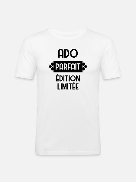 adolescent / enfant / ado / adolescente - T-shirt près du corps Homme - blanc