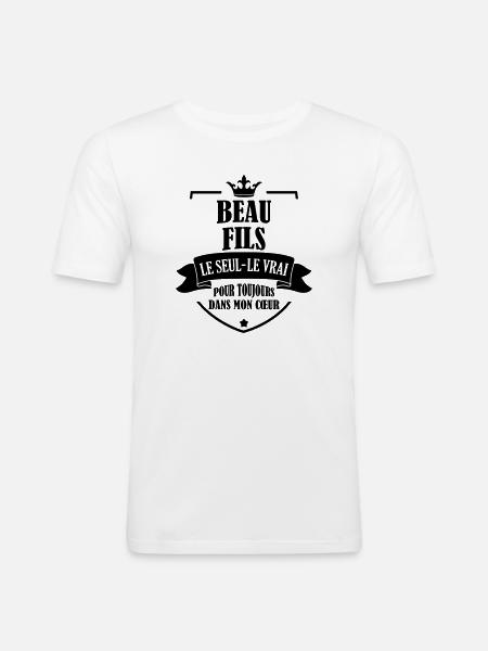 Stieftochter / Schwiegersohn / Sohn / Tochter - Männer Slim Fit T-Shirt - Weiß