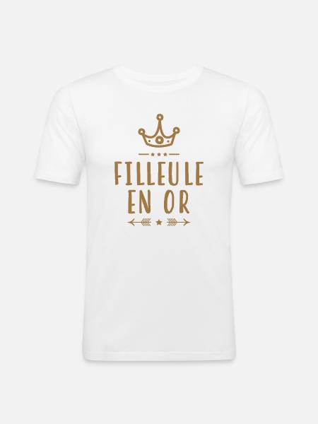 Filleul Filleule Baptême Parrain Marraine - Men's Slim Fit T-Shirt - white