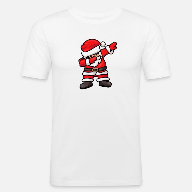 Dabbing Santa Weihnachtsmann Dab Dance - Männer Slim Fit T-Shirt - Weiß