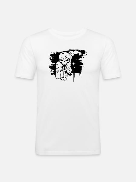 A dead superhero graffiti - Men's Slim Fit T-Shirt - white