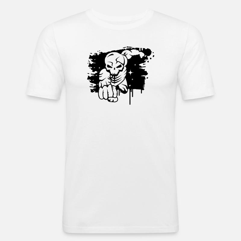 Ein toter Superheld Graffiti - Männer Slim Fit T-Shirt - Weiß