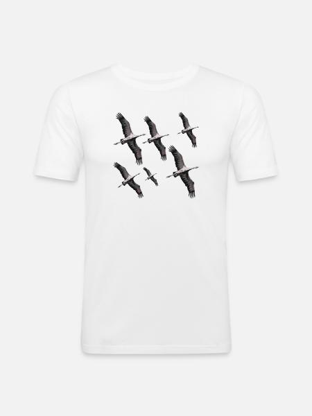 Bird migration cranes - Men's Slim Fit T-Shirt - white