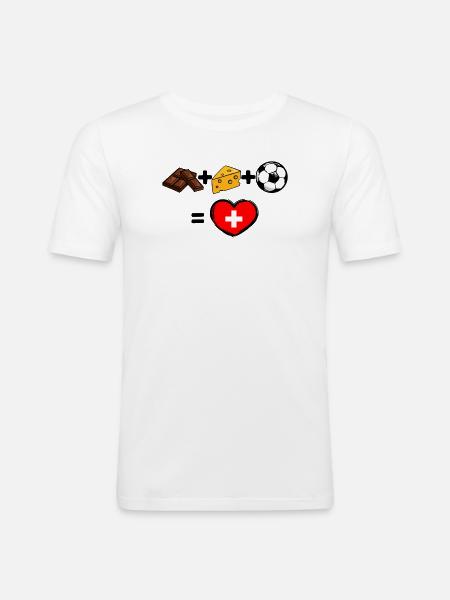 Switzerland National Football Team Soccer Fan Team - Men's Slim Fit T-Shirt - white
