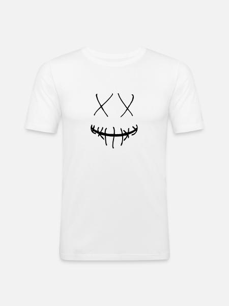 Fröhliches Gesicht Design - Geschenk Geschenkidee - Männer Slim Fit T-Shirt - Weiß