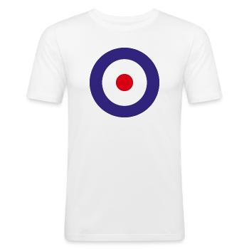 England Luftfahrtschild - Männer Slim Fit T-Shirt - Weiß - Vorne - Nik (191cm)