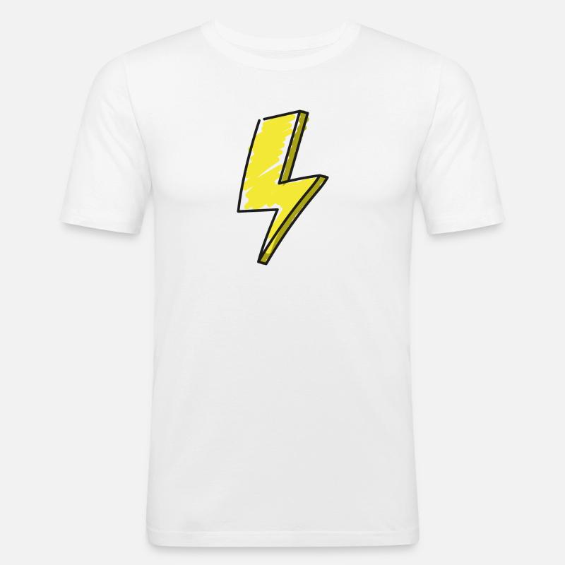Blitz - Illustration - Männer Slim Fit T-Shirt - Weiß