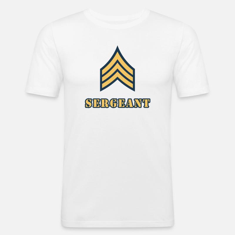 Sergeant - Männer Slim Fit T-Shirt - Weiß