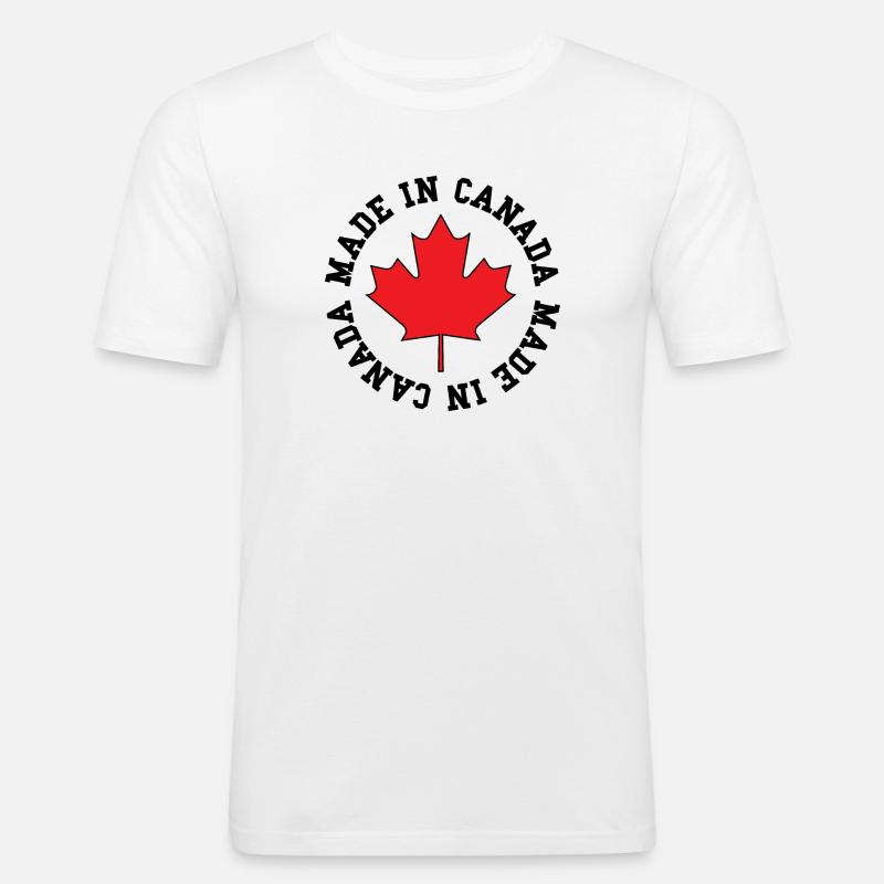 Made in Canada – Ahornblatt Statement - Männer Slim Fit T-Shirt - Weiß