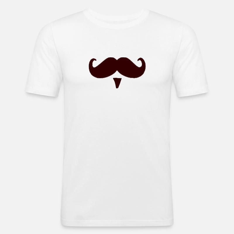 Schnurrbart Schnauz Oberlippenbart Geschenk - Männer Slim Fit T-Shirt - Weiß
