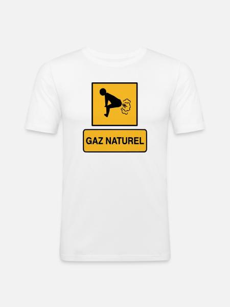 Natural gas - Men's Slim Fit T-Shirt - white