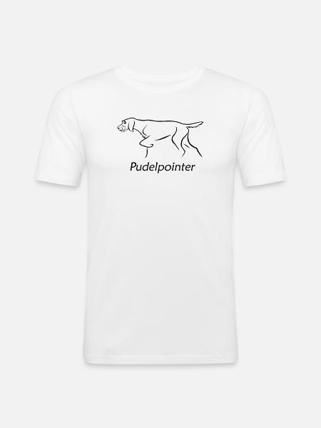 Pudelpointer - Männer Slim Fit T-Shirt - Weiß