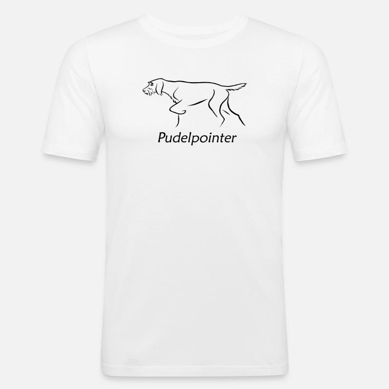 Poodle pointer - Men's Slim Fit T-Shirt - white