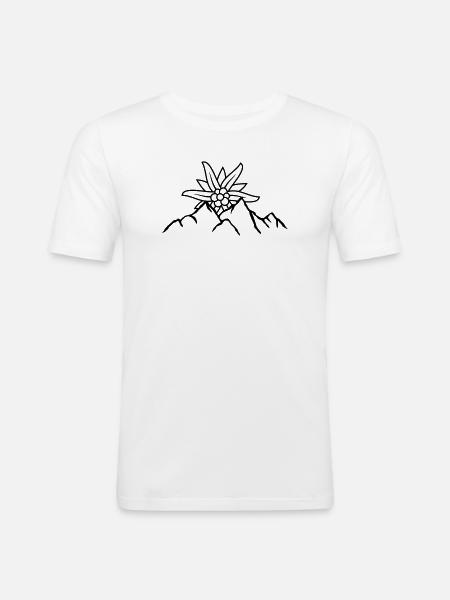 Logo sun mountain flower - Men's Slim Fit T-Shirt - white