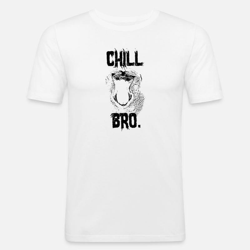 Chill Bro Proboscis Monkey Gift - Men's Slim Fit T-Shirt - white