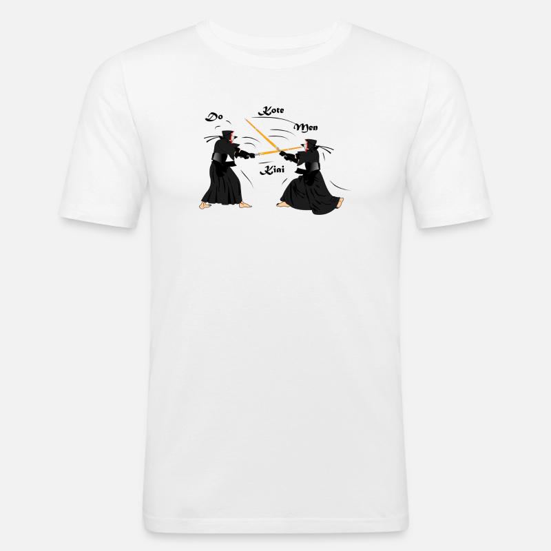 Kendo - Männer Slim Fit T-Shirt - Weiß