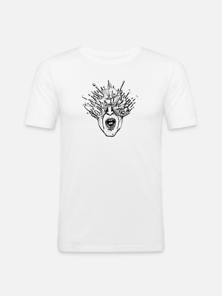 Schmilzendes Gesicht Schrei - Männer Slim Fit T-Shirt - Weiß
