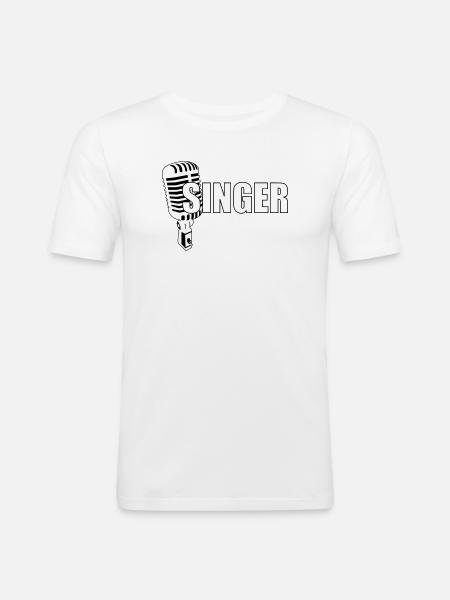 Singer - Music - Men's Slim Fit T-Shirt - white