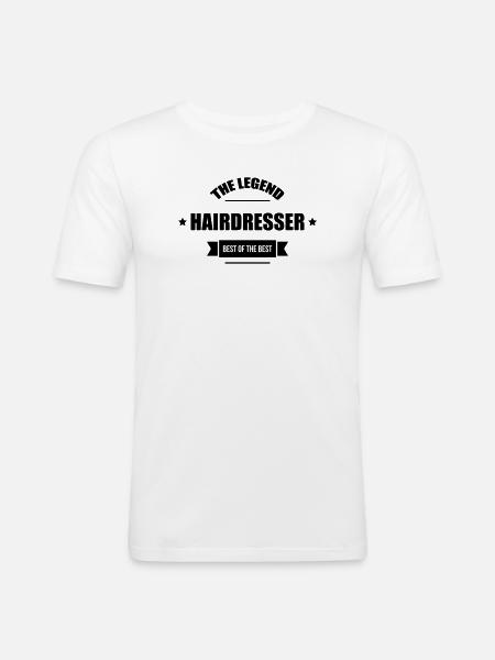Coiffeur - Coiffeuse - Coiffure - T-shirt près du corps Homme - blanc