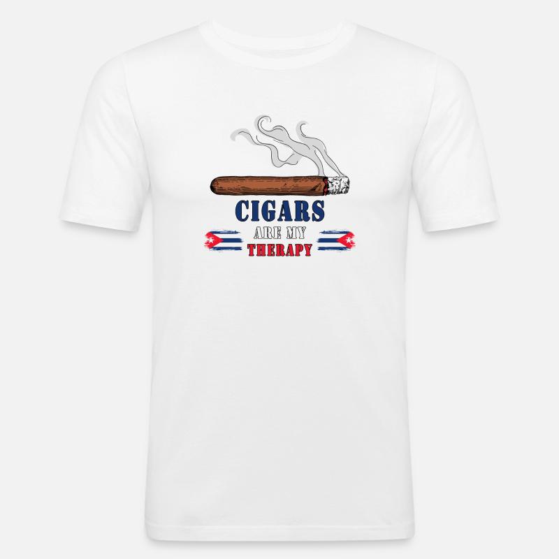 Zigarren Kuba Design / Geschenkidee - Männer Slim Fit T-Shirt - Weiß