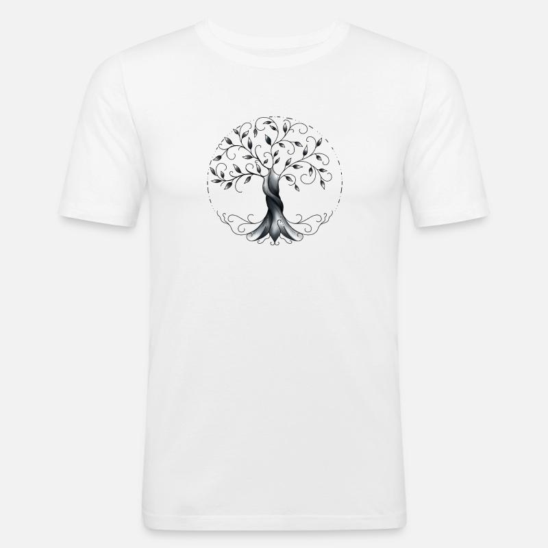Baum des Lebens - Männer Slim Fit T-Shirt - Weiß