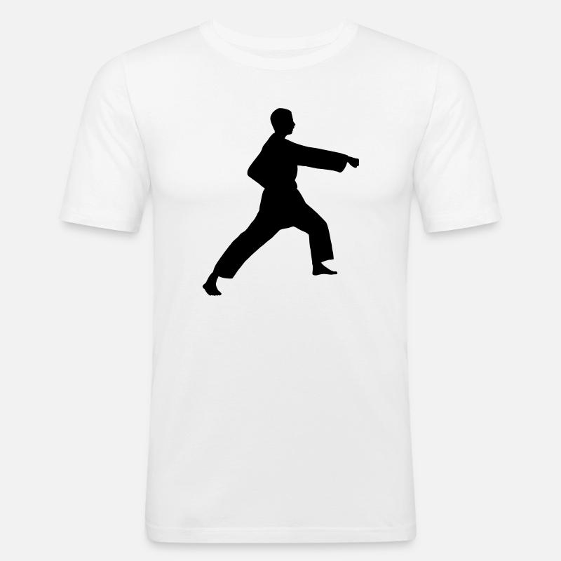 Punsch Karate oder Teakwondo Punsch - Männer Slim Fit T-Shirt - Weiß