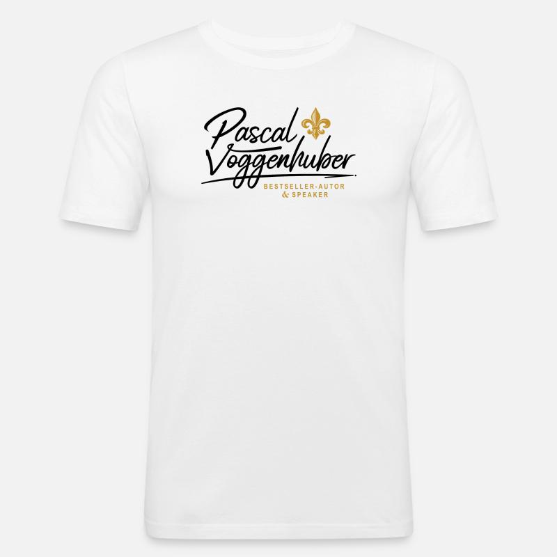 Pascal Voggenhuber Autor & Speaker - Männer Slim Fit T-Shirt - Weiß