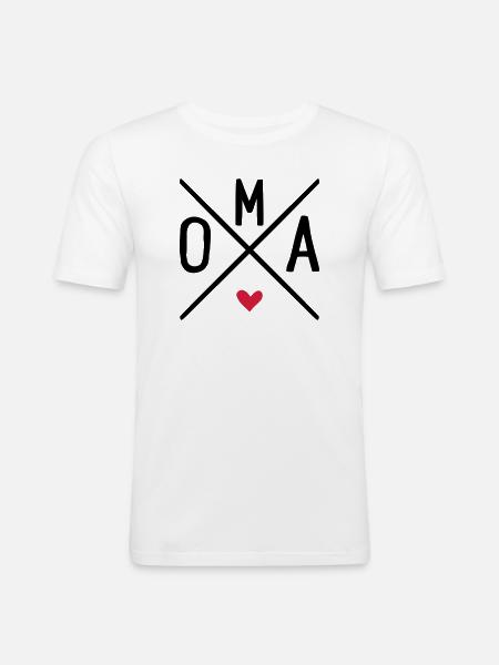 oma - Männer Slim Fit T-Shirt - Weiß