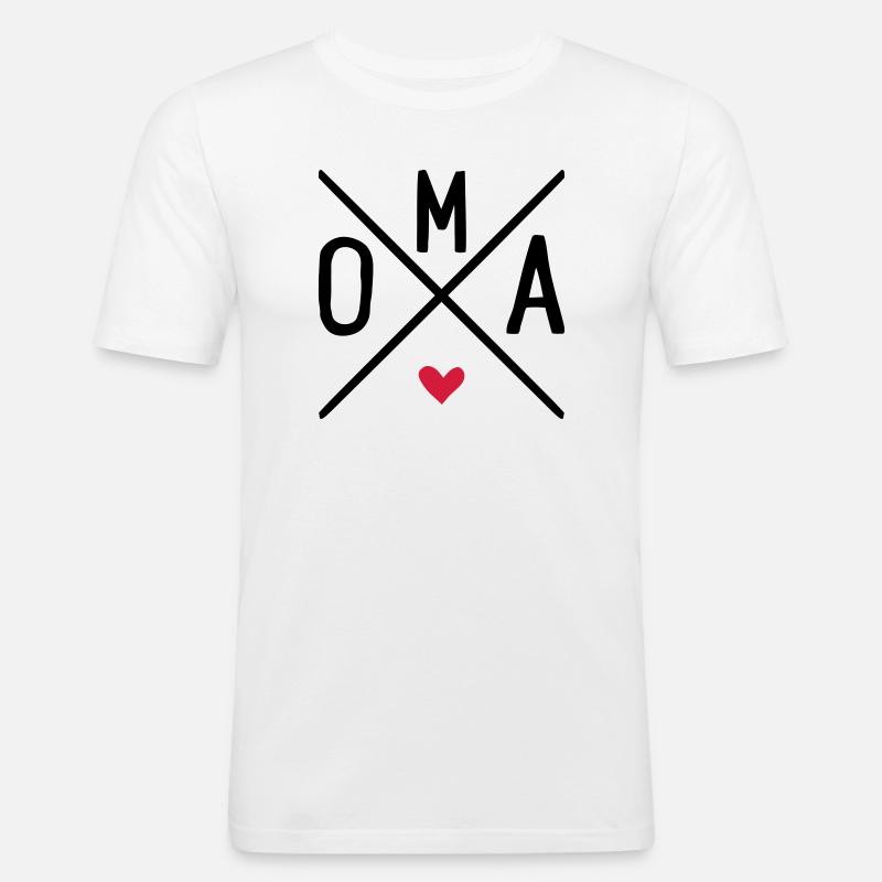 oma - Männer Slim Fit T-Shirt - Weiß
