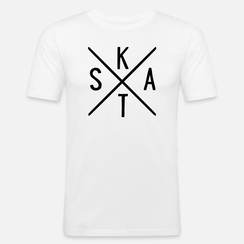 SKAT - Männer Slim Fit T-Shirt - Weiß