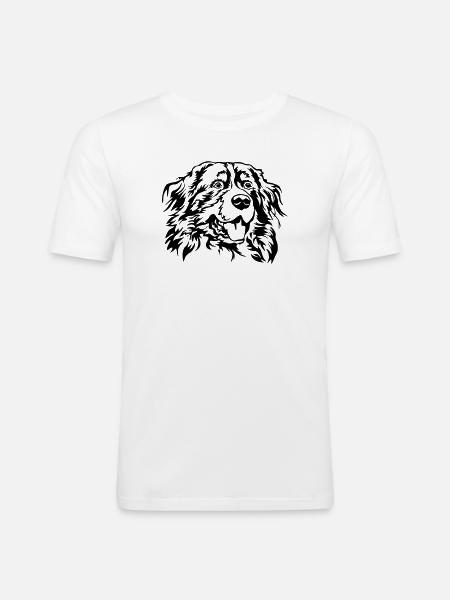 Berner Sennenhund Kopf - Männer Slim Fit T-Shirt - Weiß