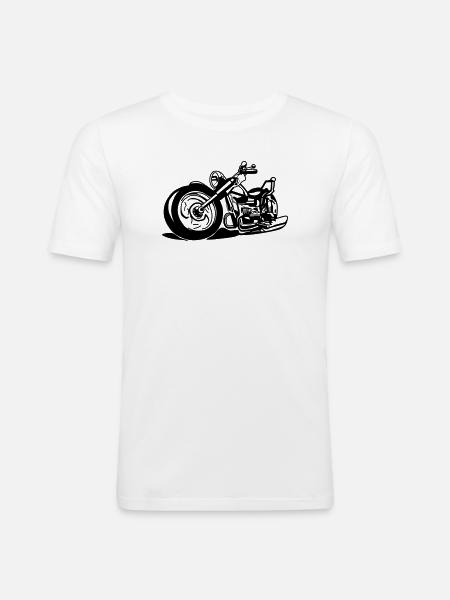 Chopper / moto - T-shirt près du corps Homme - blanc